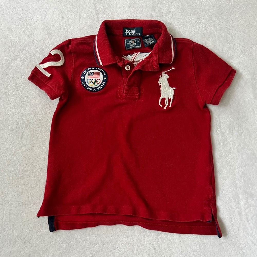 Polo Ralph Lauren Polo Shirt Red 2012 London Olympics Team USA Big Pony 4/4T